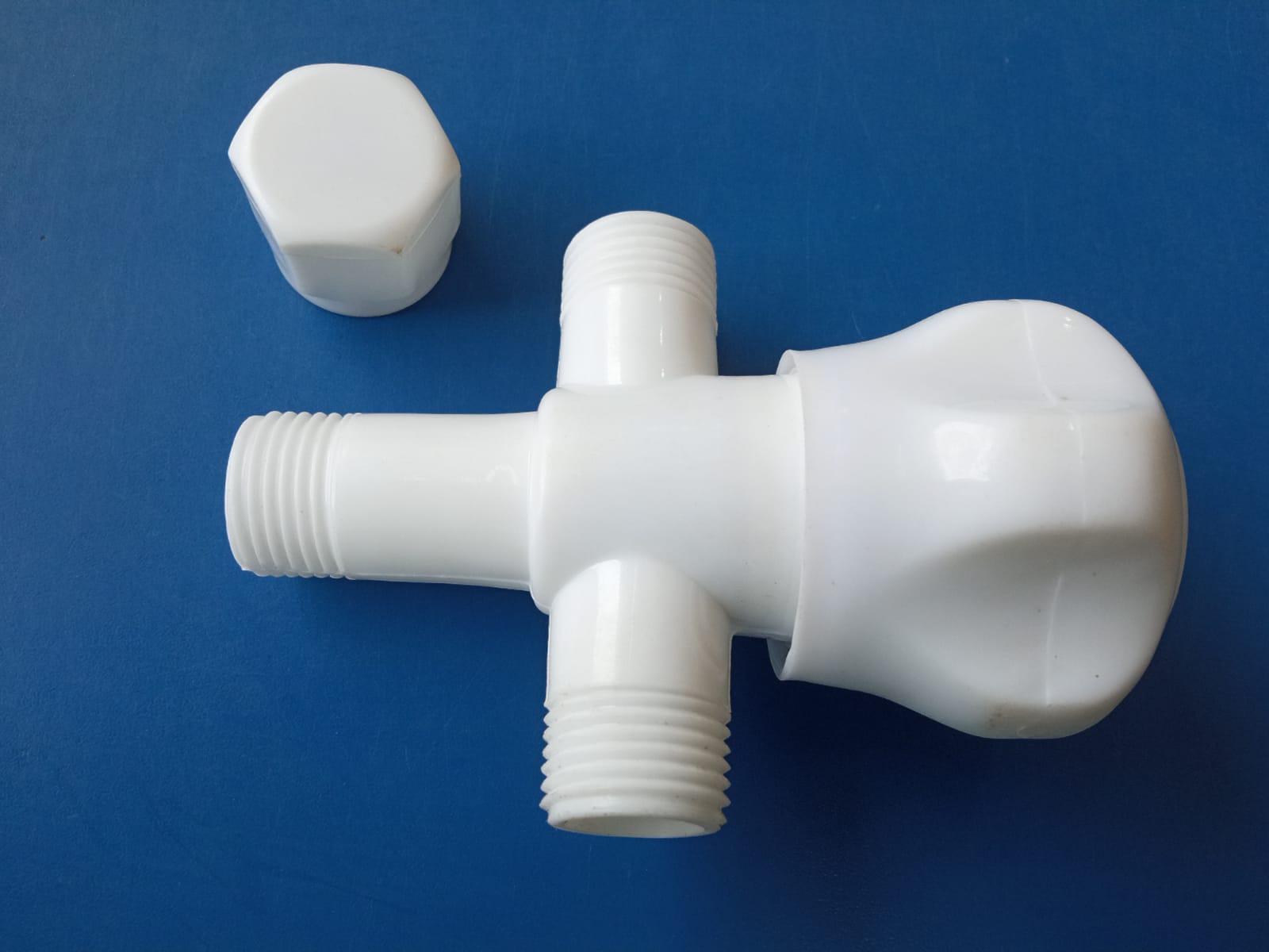 Twin Angle Valve 2 in 1 PVC Plastic for basin commode and bathroom