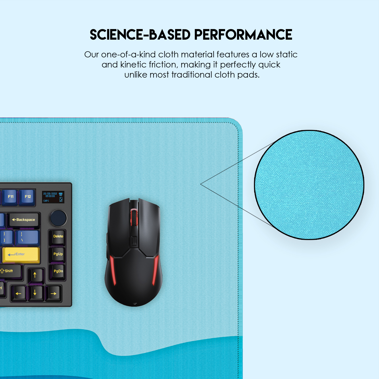 FANTECH ATO MP905 VIBE EDITION DESK MAT Durable Edge Stitching Water Proof Silky Smooth Surface Anti-Slip Base Mousepad Size 900x400x4mm For Gaming Gamers Design Seaside Wave. 