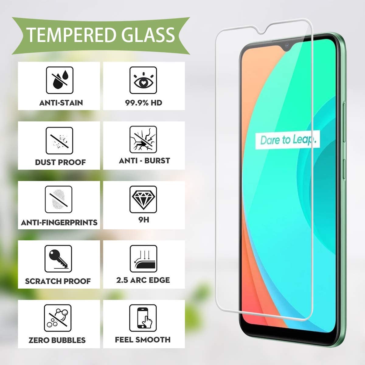 For Realme C11/C12/C15 - 11D/21D/9D/12D Tampered Glass Screen Protector. 