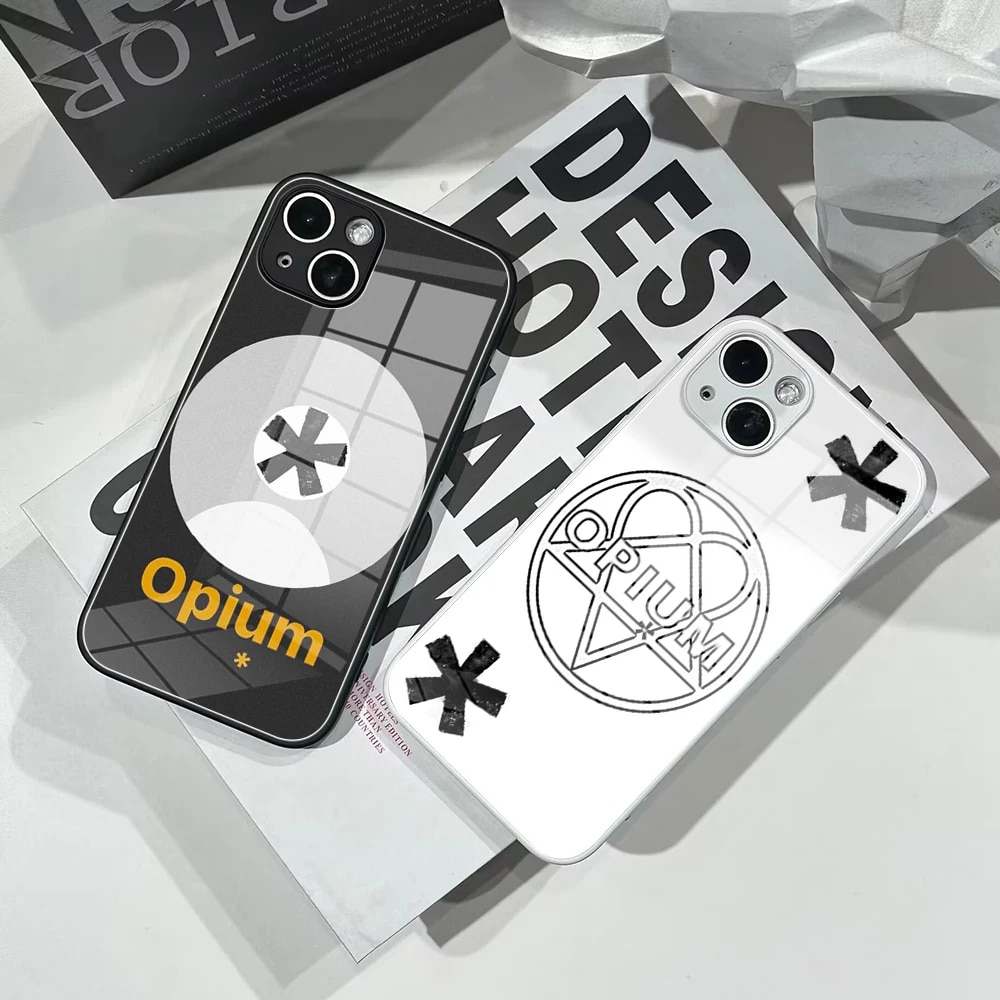 For IPhone13Pro Luxury INS Art-Opium Asterisk Poster Cases Tempered Glass for IPhone14 11 12 XR XS MAX 7/8 X Plus 12 Covers KEEMEEUYZO. 