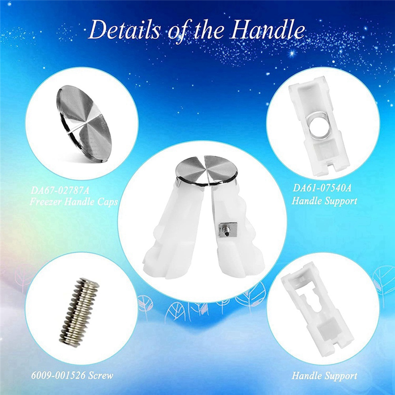 Freezer Handle Support Kit Replacement DA61-07540A PS4145181 AP5578979 3160453 DA67-02787A Refrigerator. 