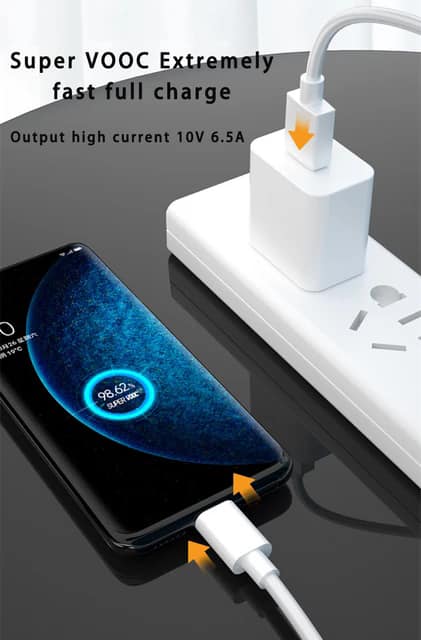65w Realme Original Type C USB Cable Phone 50W 6.5A Fast Super Dart Charge Oppo Vooc Real Me 7 8 8i 9 Pro 9i X50 GT GT2 C31 Tipo. 