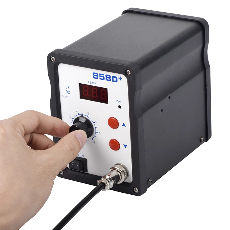 858D SMD Brushless Heat Gun Hot Air Rework Soldering Station 700W 220V Multifunction SMD/SMT Rework station with LED Temperature Display replace BK-858A 878D 878D+. 