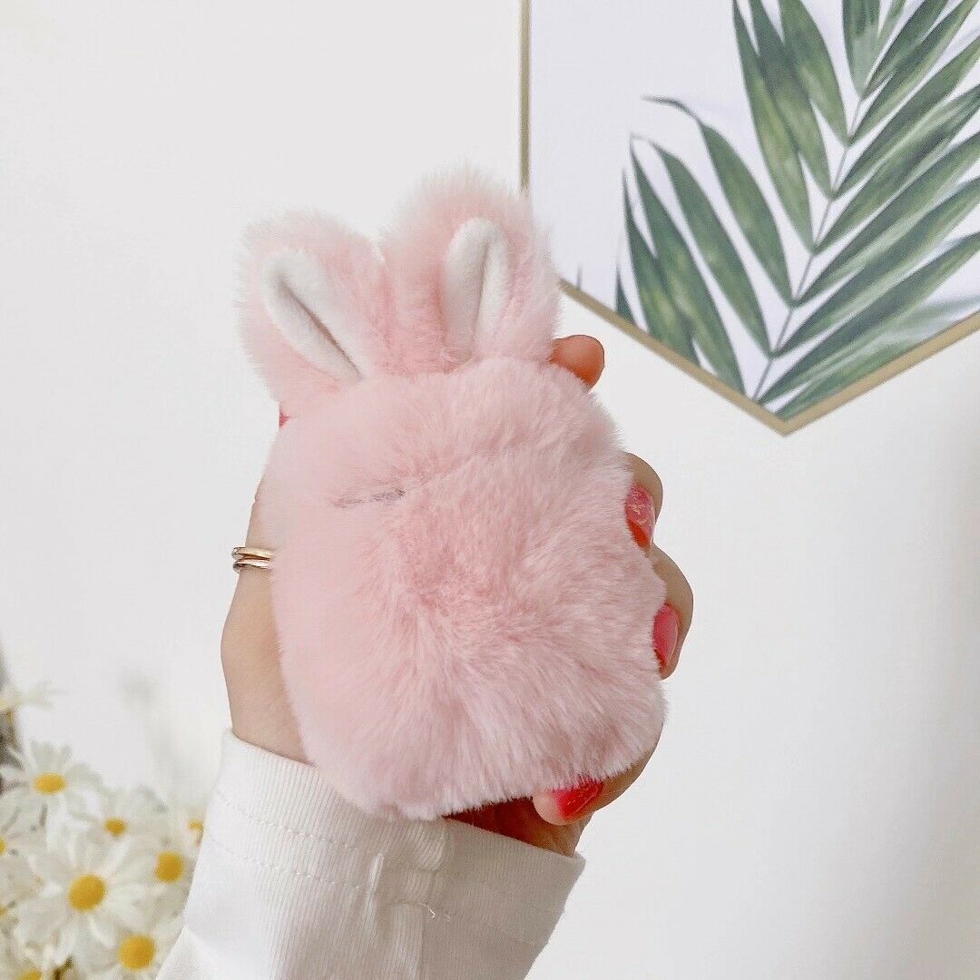 【FUPANG】Cute Soft Fluffy Plush Rabbit Case for Apple airpods Silicone Cover Earphone for airpods pro 1/2/3 Cartoon Headphone Case