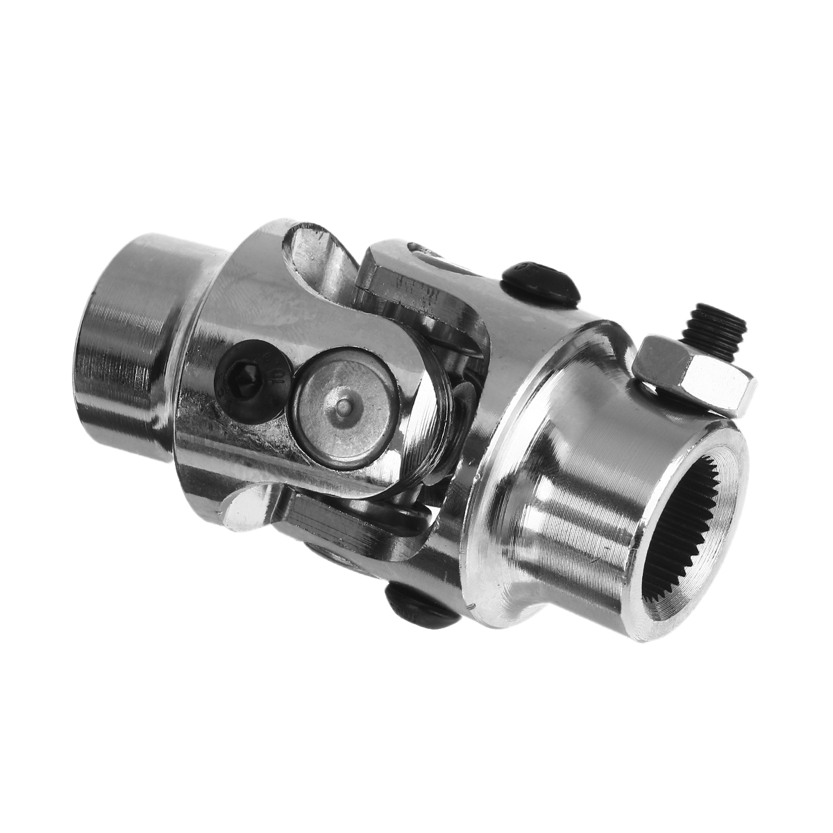 Steering Universal Joint 3/4" - 36" Spline X 3/4" DD Round Steering Shaft U Joint Power Rack Chrome. 