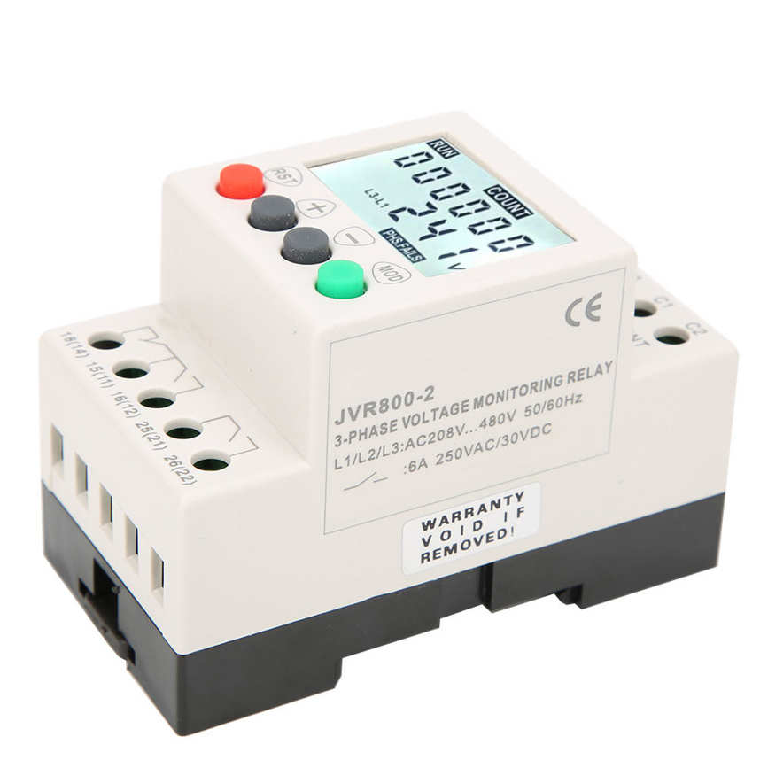 JVR800-2 Under Over Voltage Protector 3 Phase Monito g Sequence Protection Relay. 