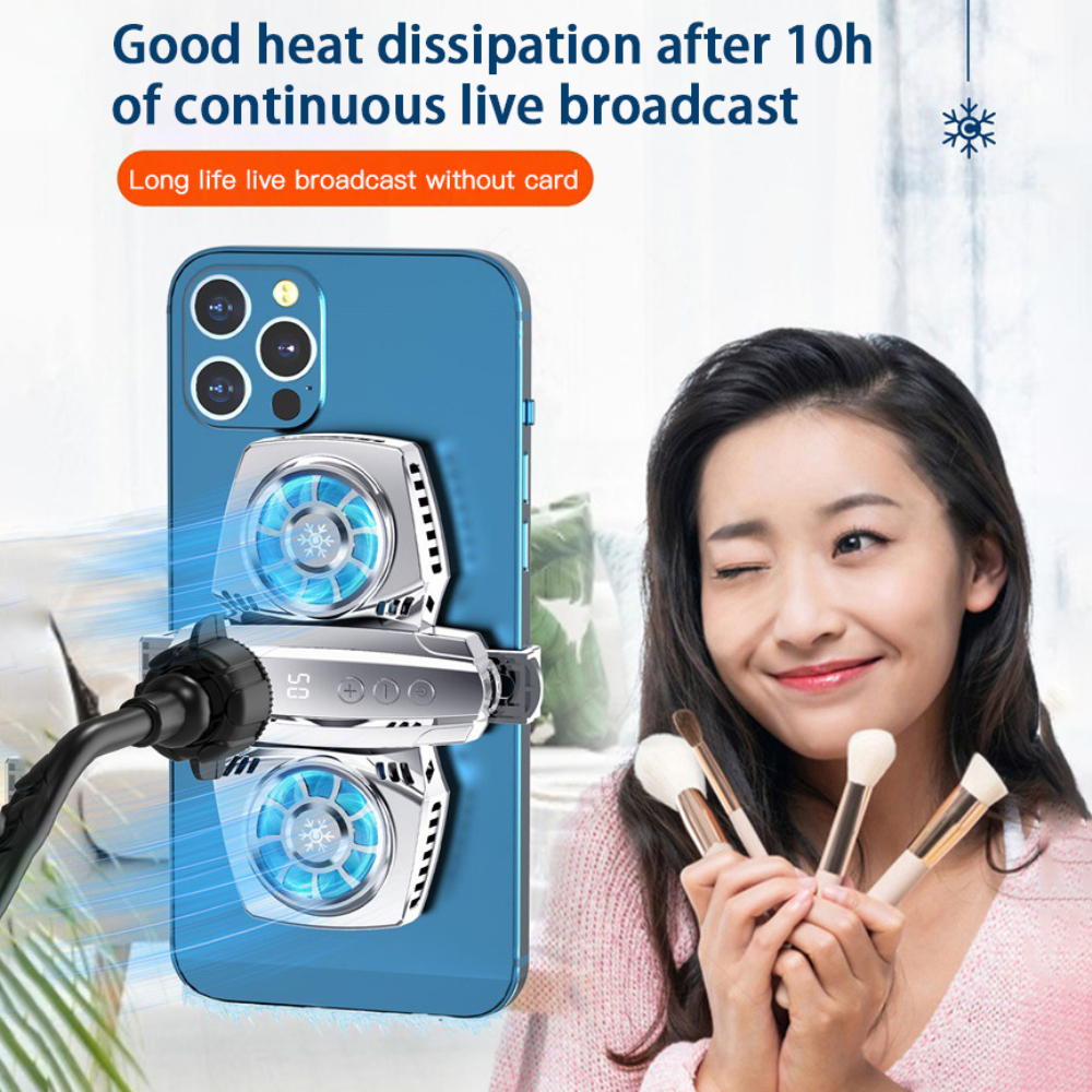 Ecocc K4 Mobile Phone Radiator With Smartphone Temperature Display Dual Cooling Fan Phone Cooler High quality plug and play. 
