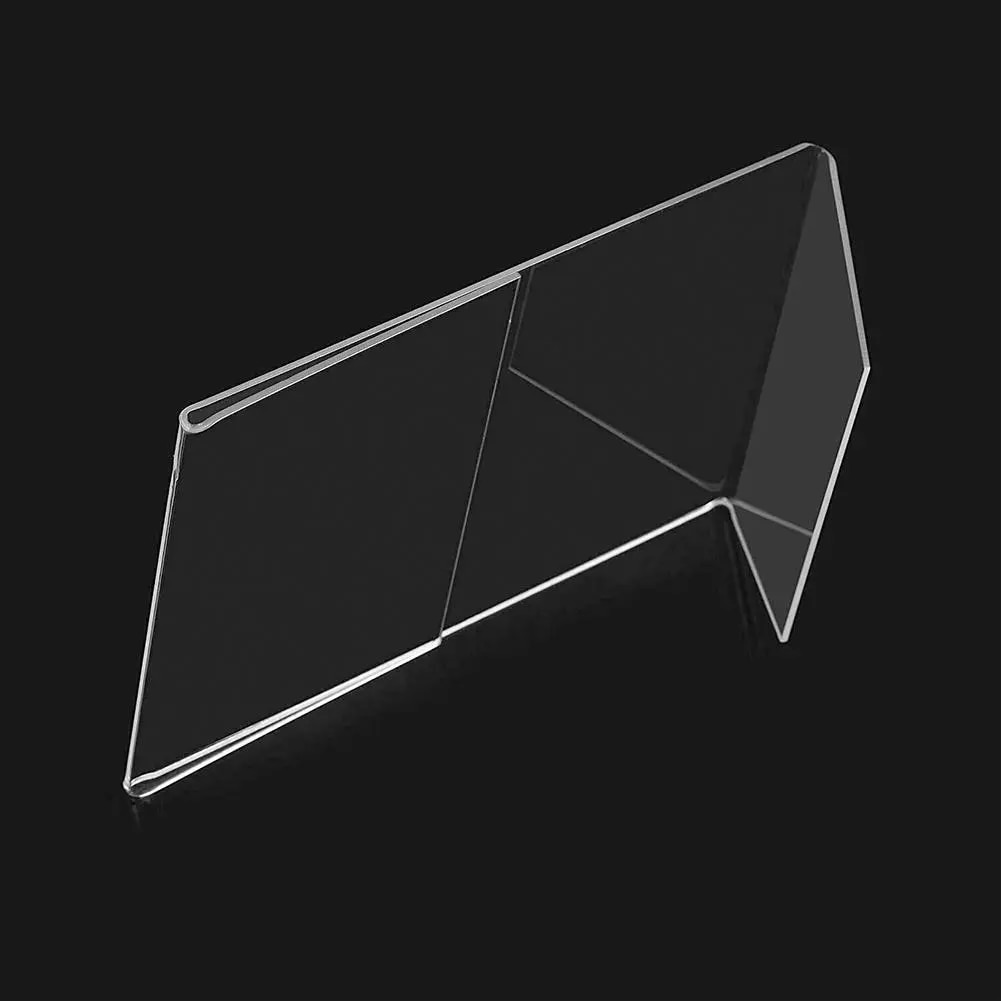 1pcs Acrylic display stand T1.5mm Vertical Clear L Shape Plastic Table Sign Price Tag Label Display Rack Paper Promotion stand. 