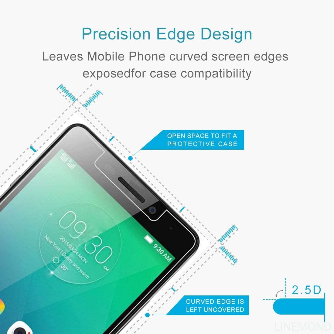 Phone Tempered Film 9H 2.5D Tempered Glass Film for Lenovo Viber P1m. 