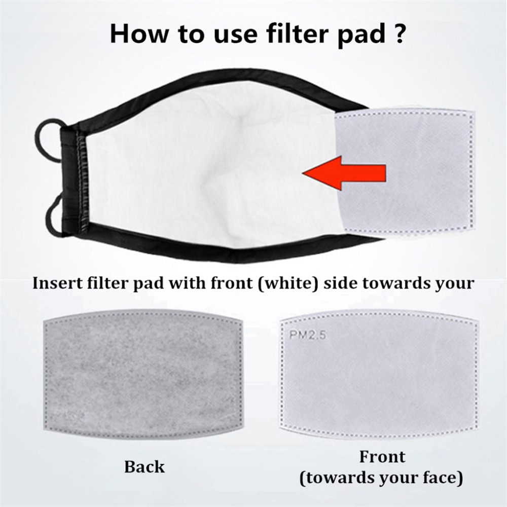 Face Cover Filter PM2.5 Activated Carbon Replaceable Dustproof Filter Protective Equipment. 