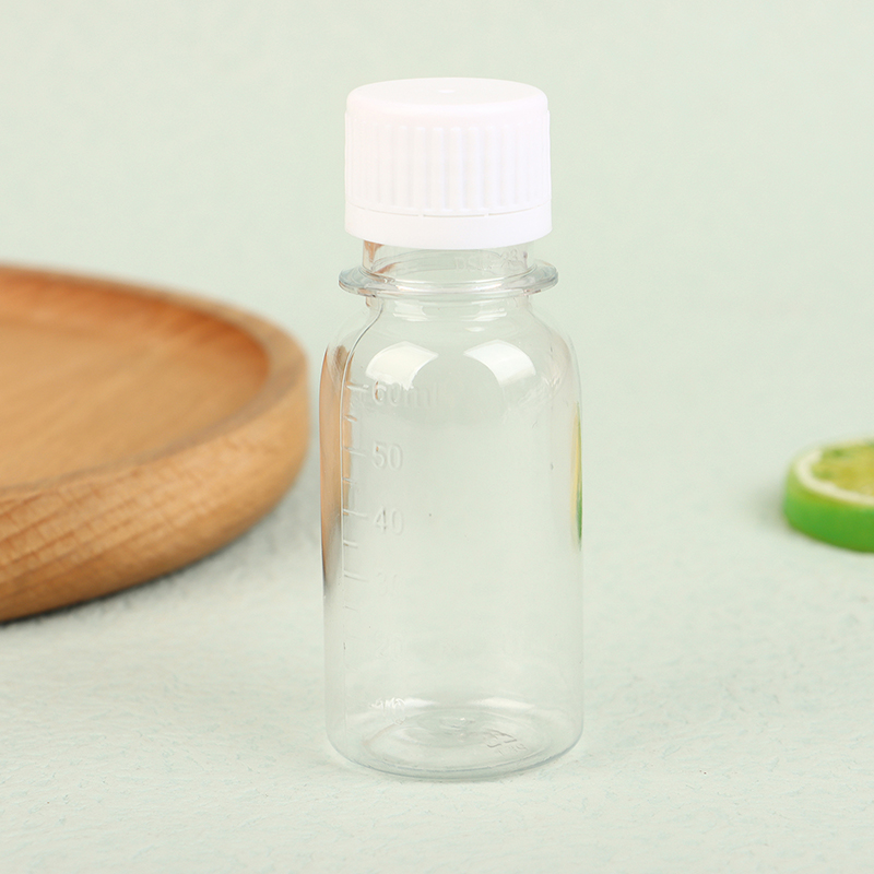 5Pcs 60ML Small Plastic Bottles Ginger Shot Bottles With Caps Mini Juice Bottles Reusable Liquid Bottle Container Leak Proof. 