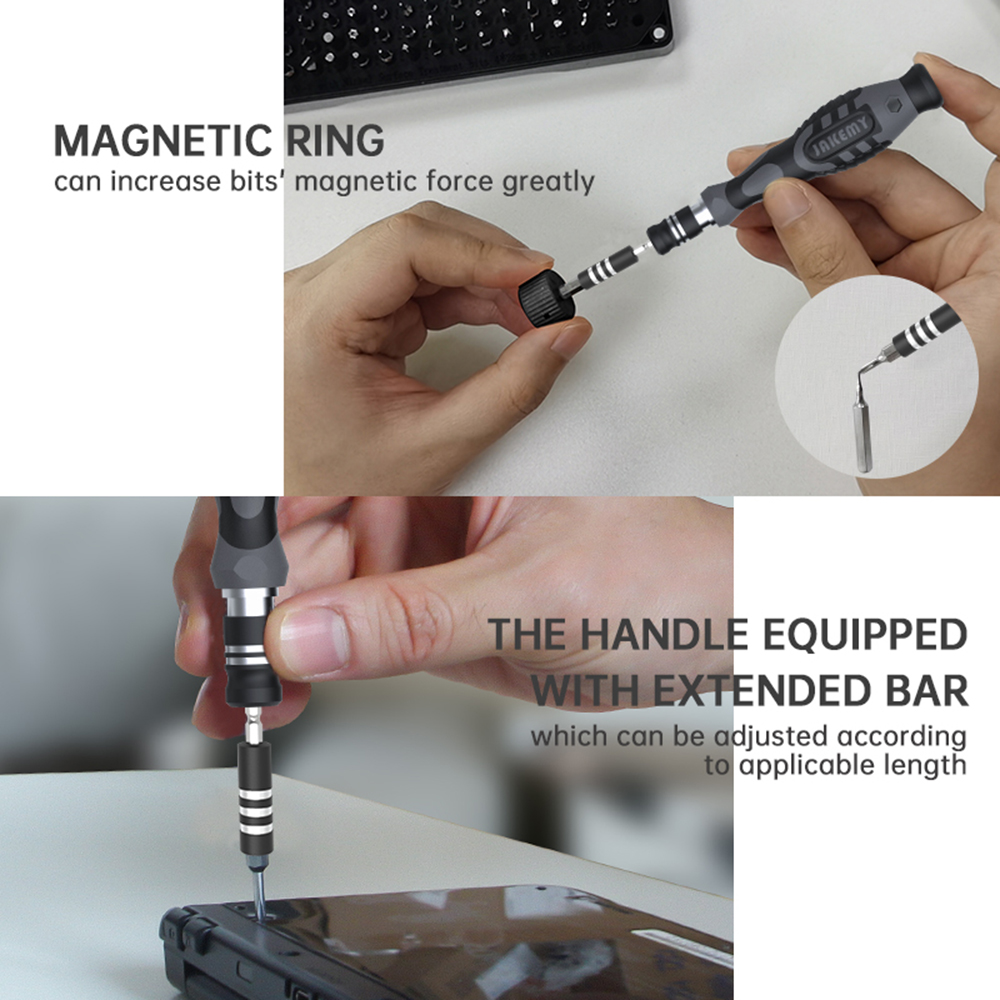 KOGEEK JAKEMY JM-8176 106-in-1 Precision Screwdriver Set Torx Hex Slotted Phillips & More Bits Repair Tools CR-V Bits Screw Driver Tweezers Flexible Shaft Portable Repair Tool Kit for Cellphone PC Watch Repairing Electronics Maintainence. 