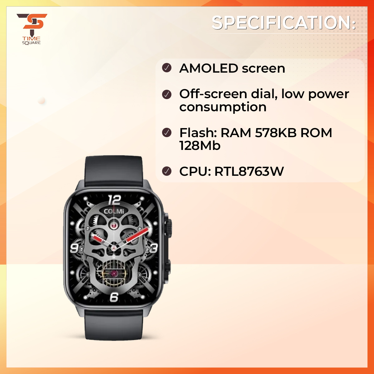 COLMI C81 2.0″ AMOLED Screen Bluetooth Calling 100+ Sport Mode Smart Watch. 