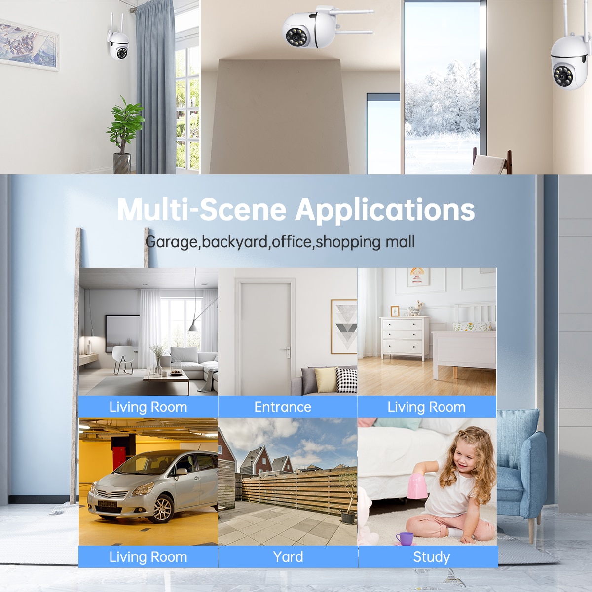 JOOAN 3MP PTZ IP Camera Color Night Auto Tracking CCTV IP WiFi Camera Security Camera Home Surveillance Camera Baby Monitor. 