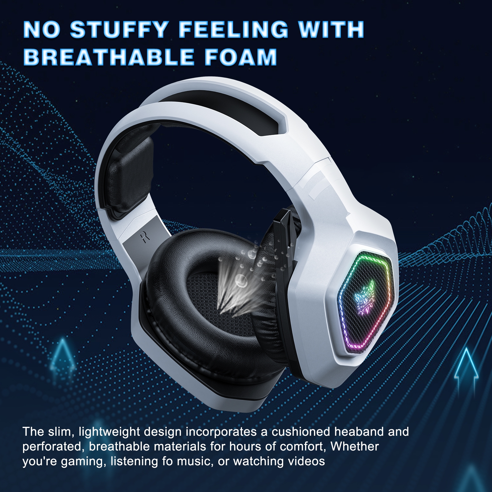ONIKUMA B100 Bluetooth 5.3 Wireless Bluetooth Headphone with Microphone. 