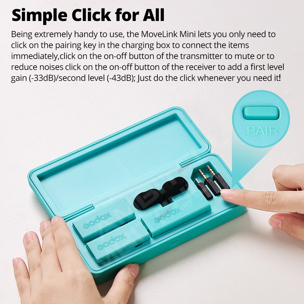 Godox MoveLink Mini LT UC Wireless Microphone 2.4GHz Transmitter Receiver Lavalier Mic for iPhone Type-C Smartphone DSLR Camera. 