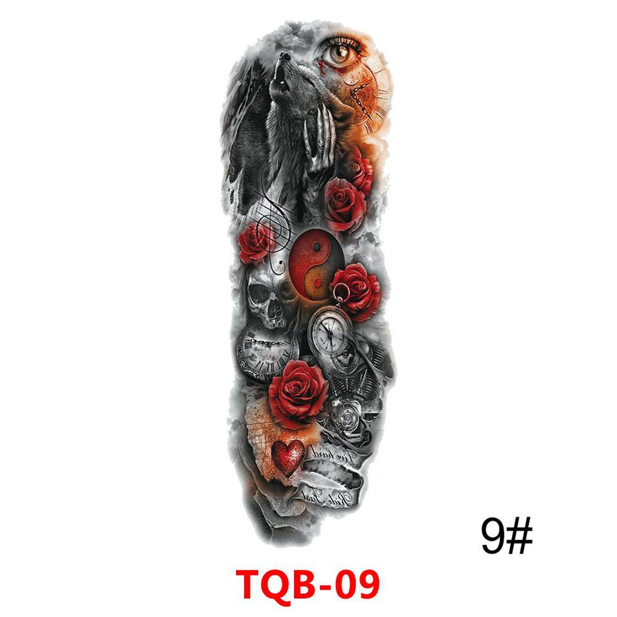 【The Edge of Beauty】New Waterproof Temporary Tattoo Large Full Arm Body Art Tattoo Lating ticker