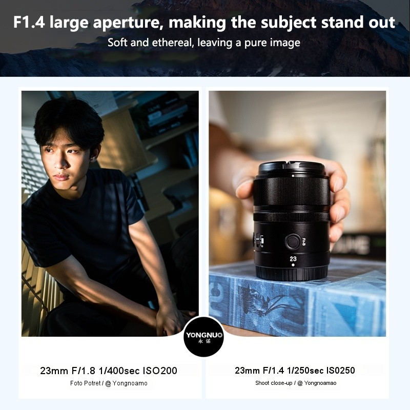 YongNuo YN23mm F1.4Z DA DSM WL Pro Camera Lens APS-C Auto Focus lens For Nikon ZFC Z9 Z6II Z7II Z50 Mount Series Cameras. 