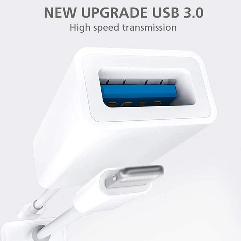 OTG Adapter Cable For iPhone 14 13 12 11 Pro Max XR 8 Plus Lightning To USB 3.0 Card Reader For Xiaomi Samsung Camera Converter. 