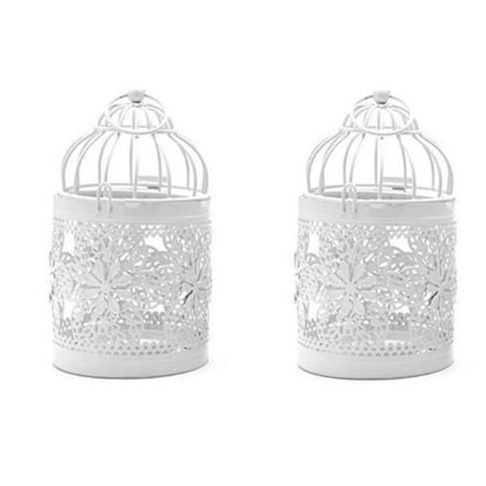 2 Pcs Decorative Lanterns Candle Holder Hanging , Silver 新作グッ