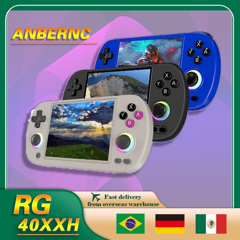 Anbernic RG40XXH Handheld Game Console RG40XX H Video Player Trimui Console 4' Screen Linux System Joystick Rgb Lighting Effect