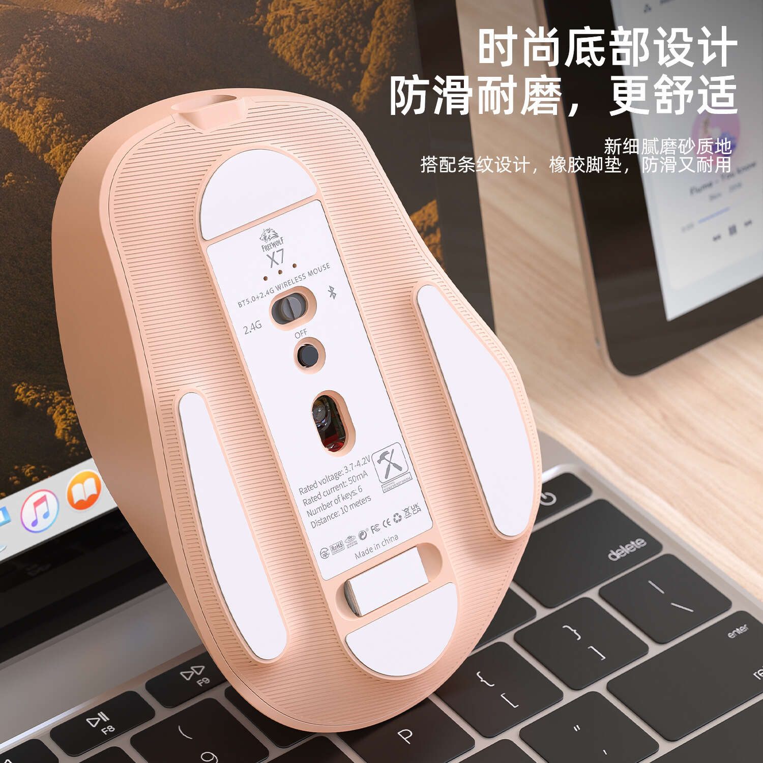 Free Wolf X7 Wireless Bluetooth Dual Mode Laptop Rechargeable Silent Office Gaming Mouse. 