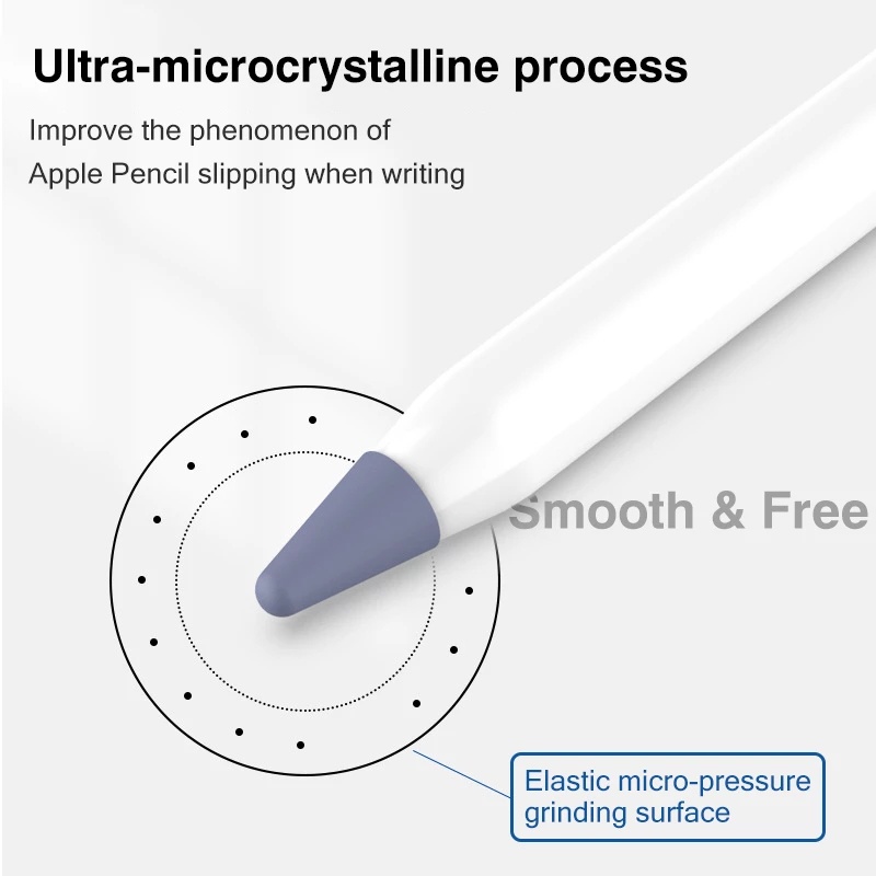 5pcs Soft Silicone Stylus Pen Tip Protector /Replacement Silicone Tip Case Nib Protective Cover /Non-slip Screen Stylus Pencil Tip Protection Cap Universal For Apple Pencil 1/2. 