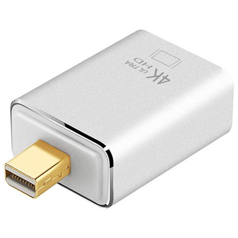 Mini Displayport(Thunderbolt 2.0) To Hdmi Adapter 4K Mini Dp To Hdmi Converter For Macbook Air, Imac, Macbook Pro, Surface Pro 3/4/5,Surface Book And More (Silver). 