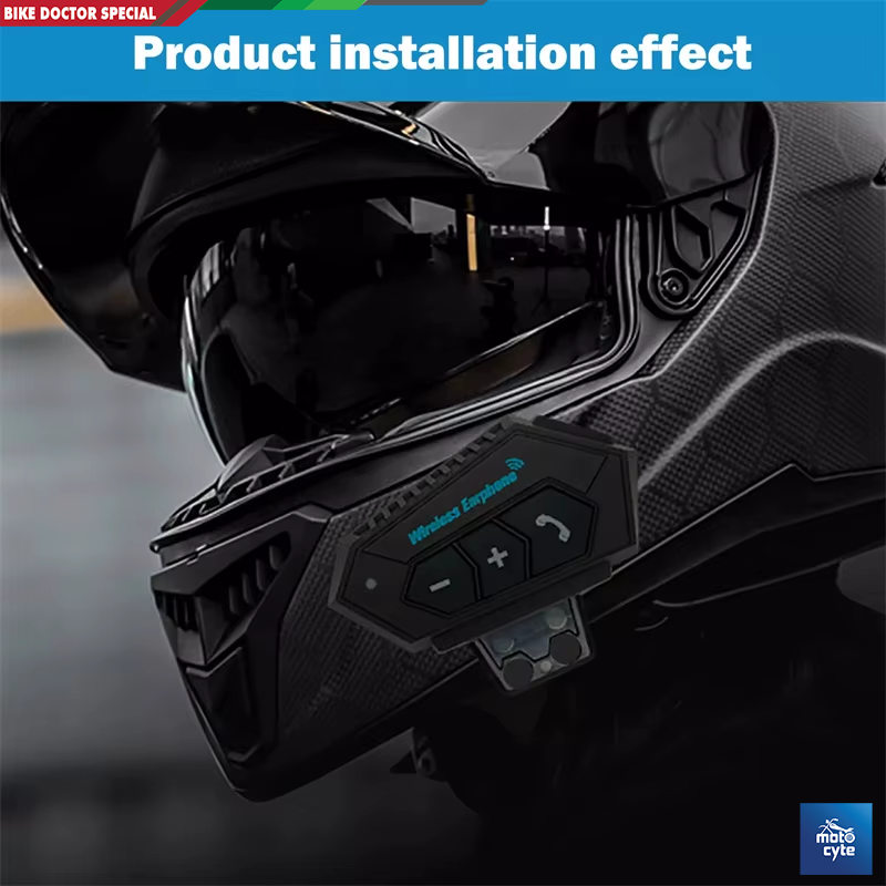Motorcycle Helmet Communicator Intercom Headset Music Interphone Bluetooth 5.0  Waterproof, Hands-Free, Long Battery Life (Not Device to Device). 