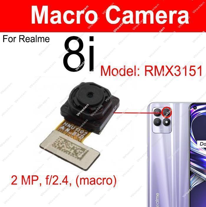 For Realme 8i Front Back Camera Front Selfie Rear Main Primary Camera Module Flex Cable Replacement Parts. 
