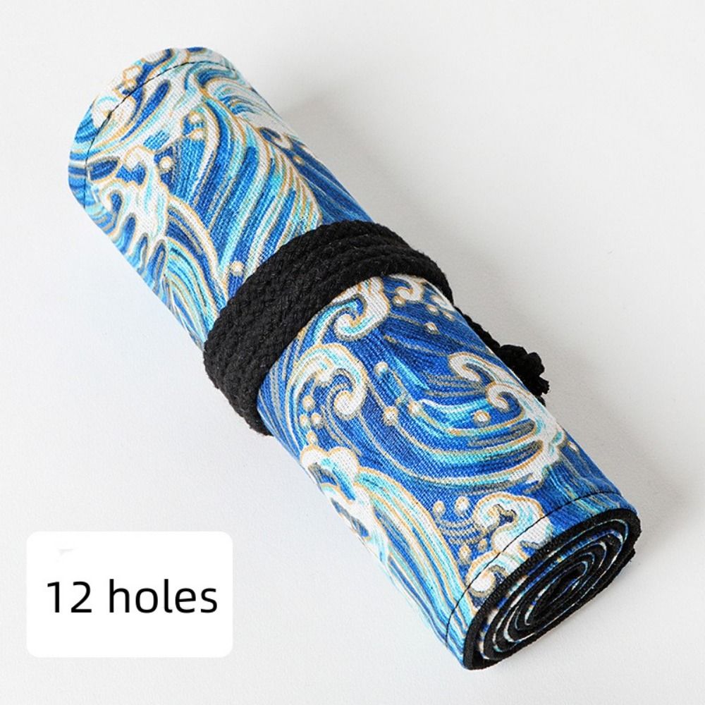 12/24/36/48/72 Holes School Supplies Roll Up Pen Bag Storage Pouch Pencil Bag Pen Curtain Case Makeup Wrap