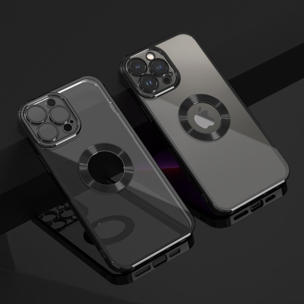 Apple iPhone Electroplating Clear Transparent Soft TPU Phone Case Logo Showing Back Cover - ( iPhone All Model ) ( Iphone 14 Pro Max 14 Pro 14 Plus 14 13 12 11 X / Xs Max Xr ). 