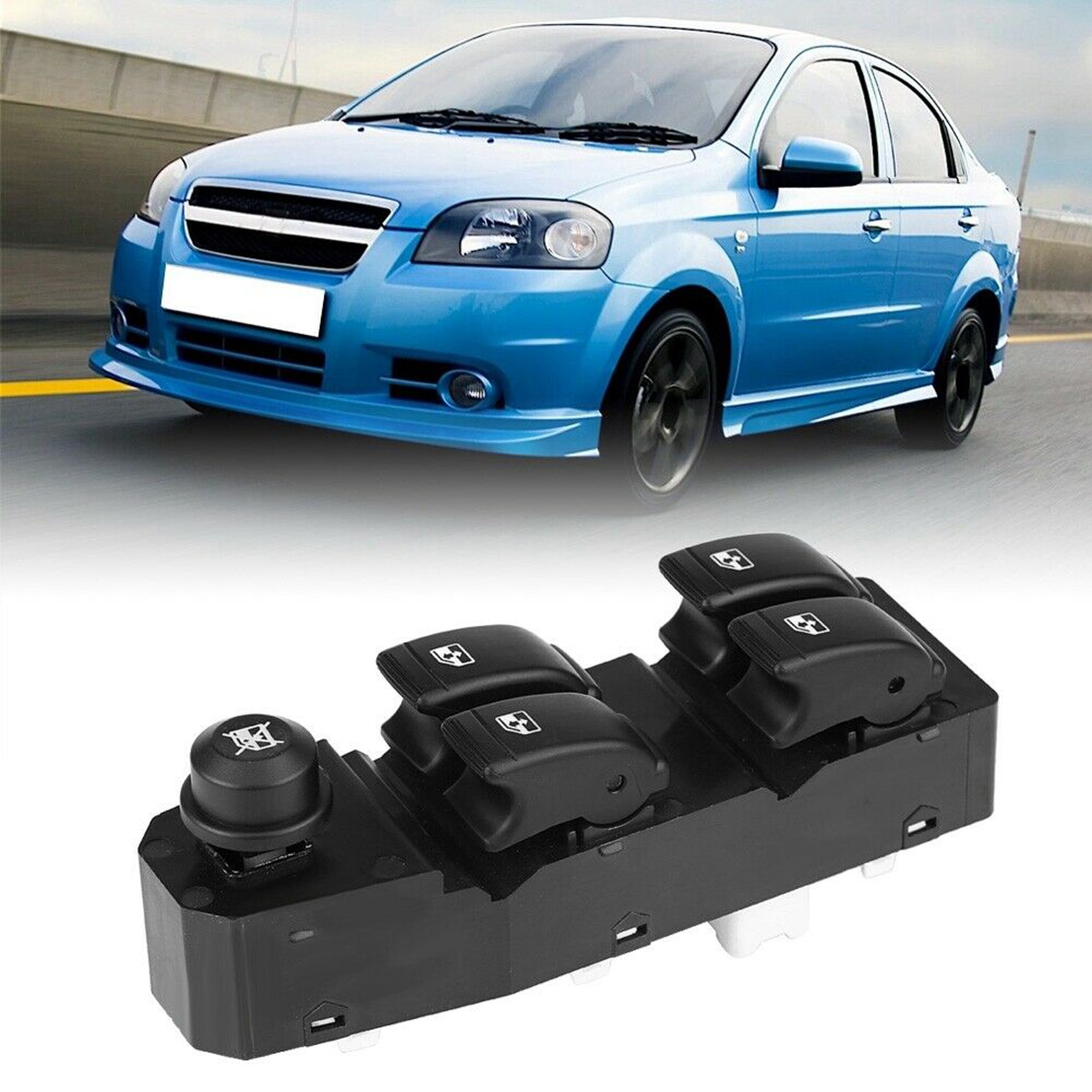 Left Hand Driver Window Switch-3 x  Master Window Switch-black. 