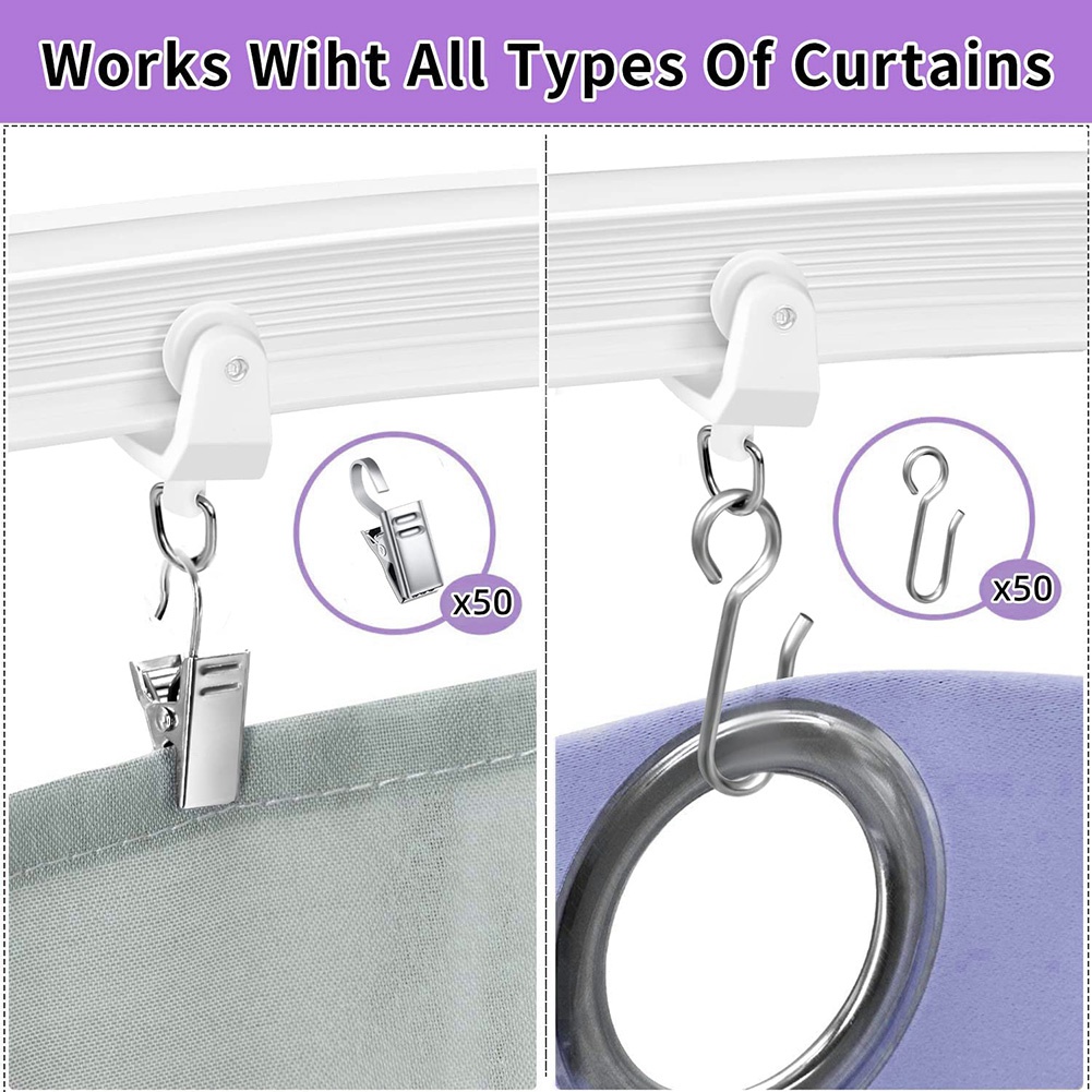 Flexible Bendable Ceiling Curtain Track, Ceiling Mount for Curtain Rail, Room Divider Ceiling Track for Curtains 16.4FT. 