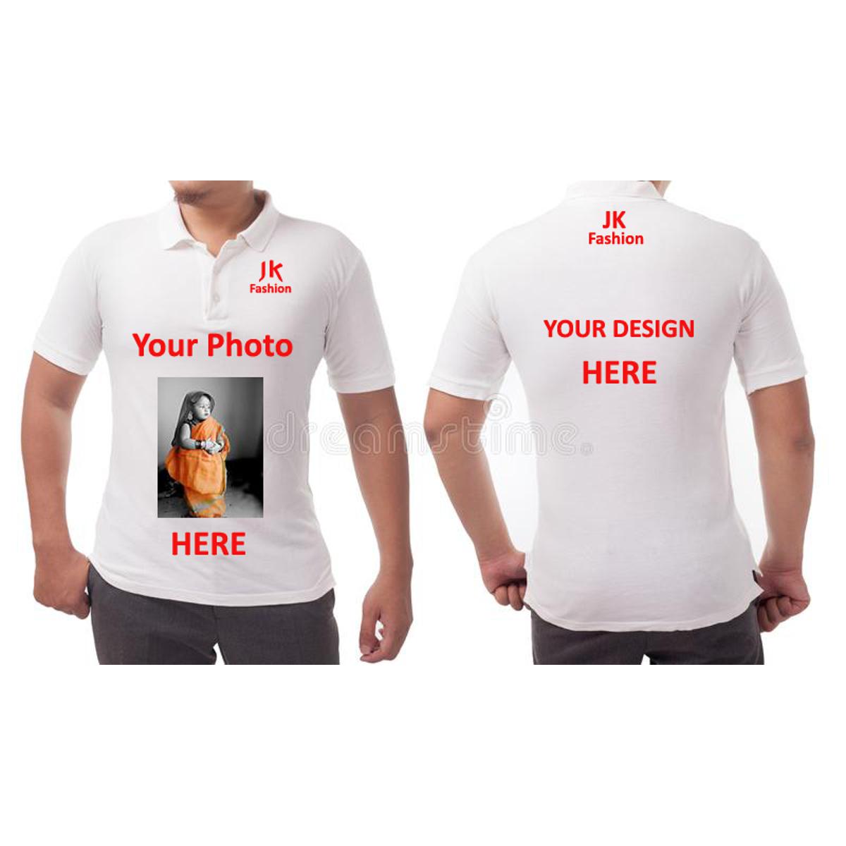 Custom Polo T-shirt Printing With Your Photo and Text. 