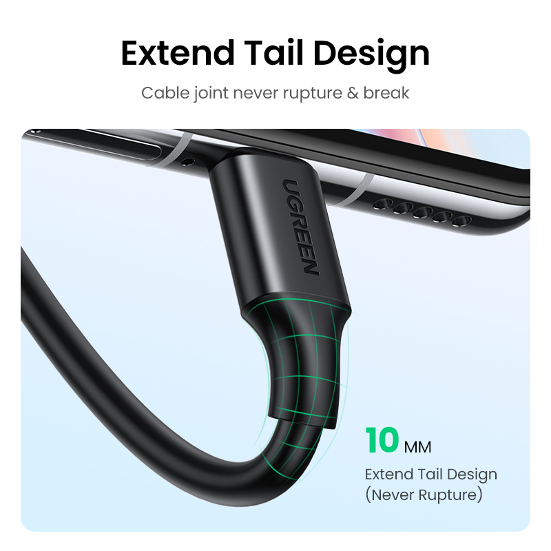 UGREEN 60116 USB-A 2.0 to  USB-C Cable Nickel Plating  1m (Black)# US287 - Function: Charging & Data Sync - Speed up to 480Mbps -  3A fast charge - Support QC3.0/AFC/FCP - Wire core: Tin-plated copper. 