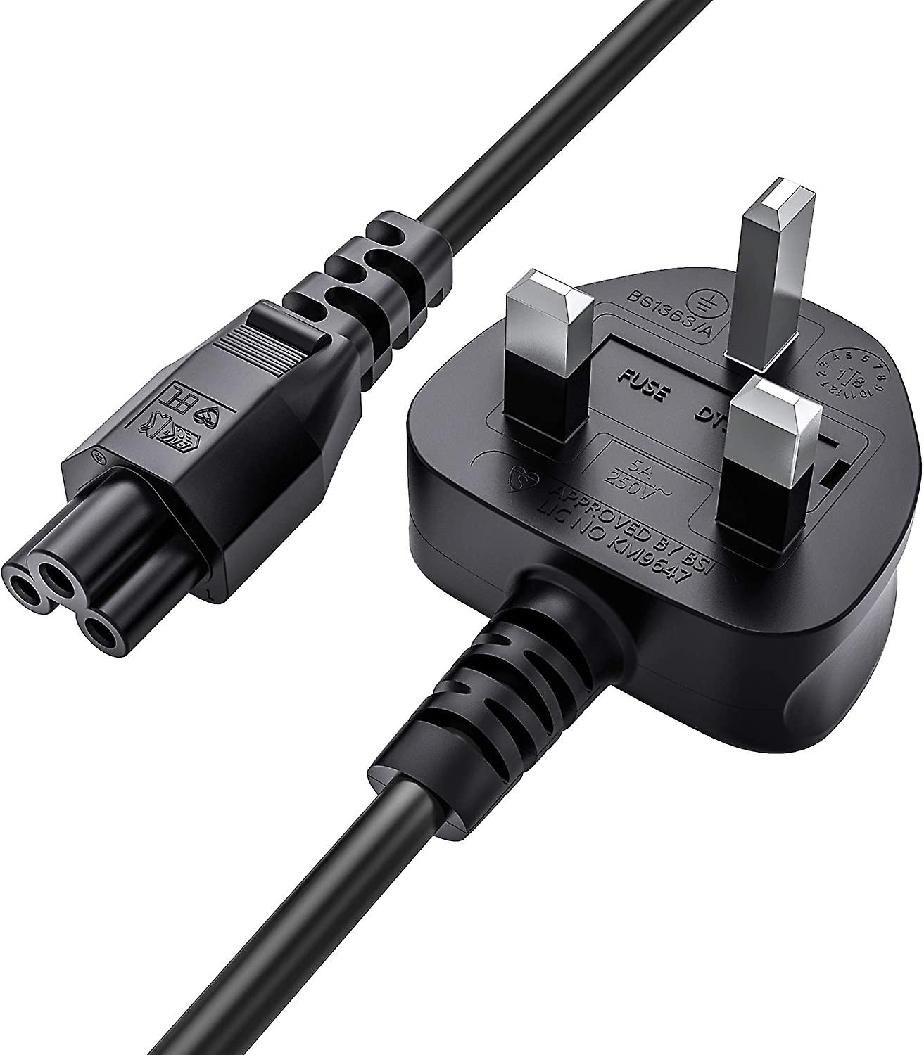 iPOWER 1.5 Meter 3 Prong Power Cord Cable with 13A Fuse for Notebook Laptop