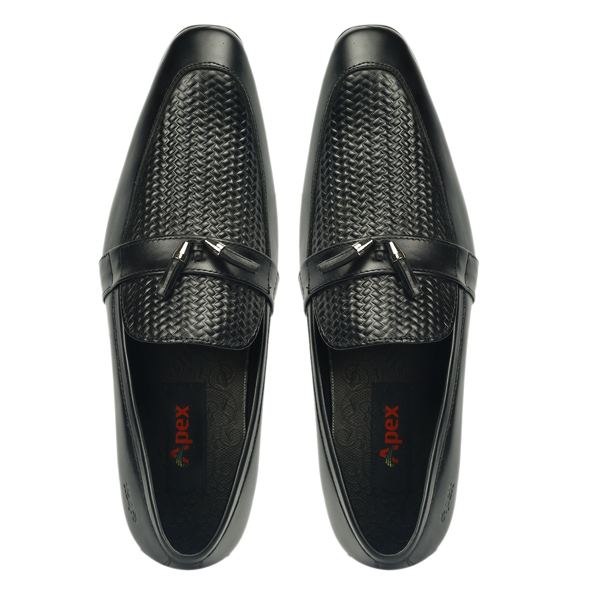 Apex Black Leather Moccasin for Men. 