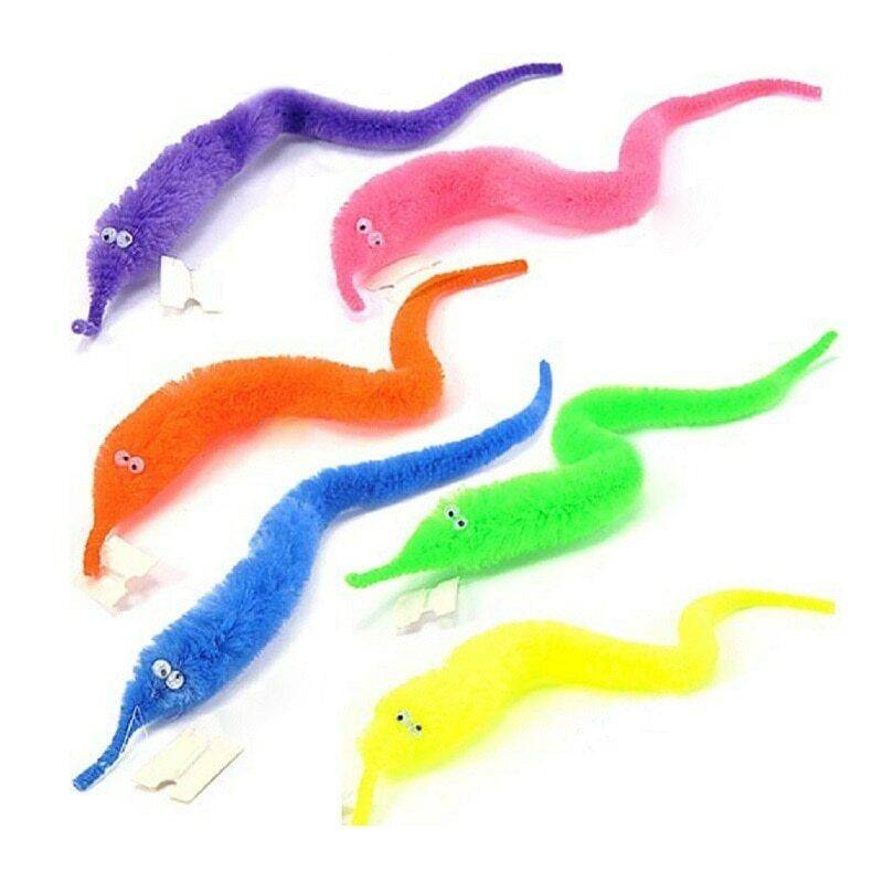6pcs Magic Worm Toy Worm On a String Fuzzy Worm Wiggly Worm Twisty Toy Cat Wand Toy Trick Toy Carnival Party Favor Gift for Kids. 