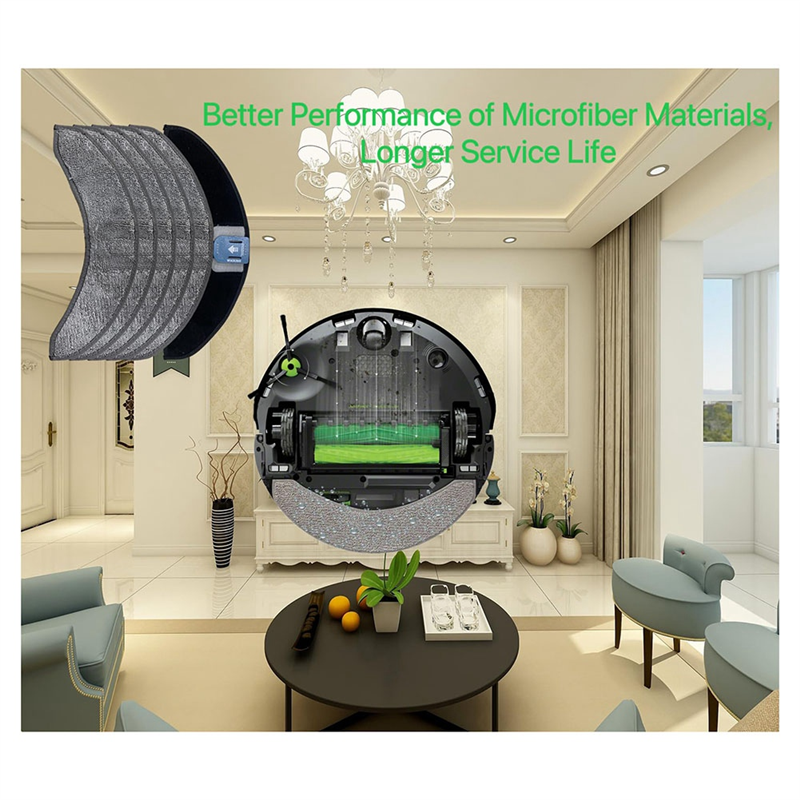 6PCS Replacement Mopping Pads Microfiber Mopping Mat Mop Parts for IRobot Roomba Combo J7+ Vacuum Cleaner Parts Accessories. 