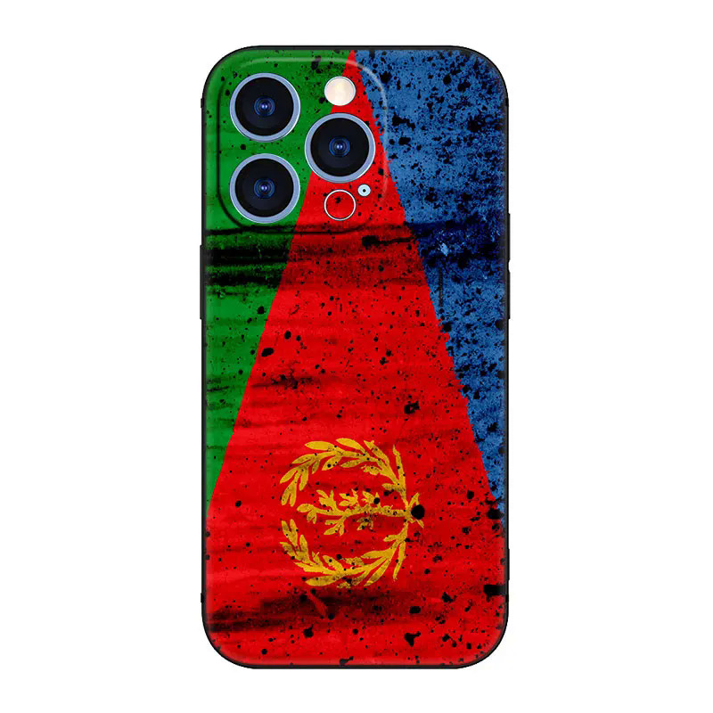 Eritrea Flag Phone Case For Apple iPhone 14 13 12 Mini 11 Pro XR X XS MAX 6S 7 8 Plus 5S SE 2020 2022 Black Cover. 
