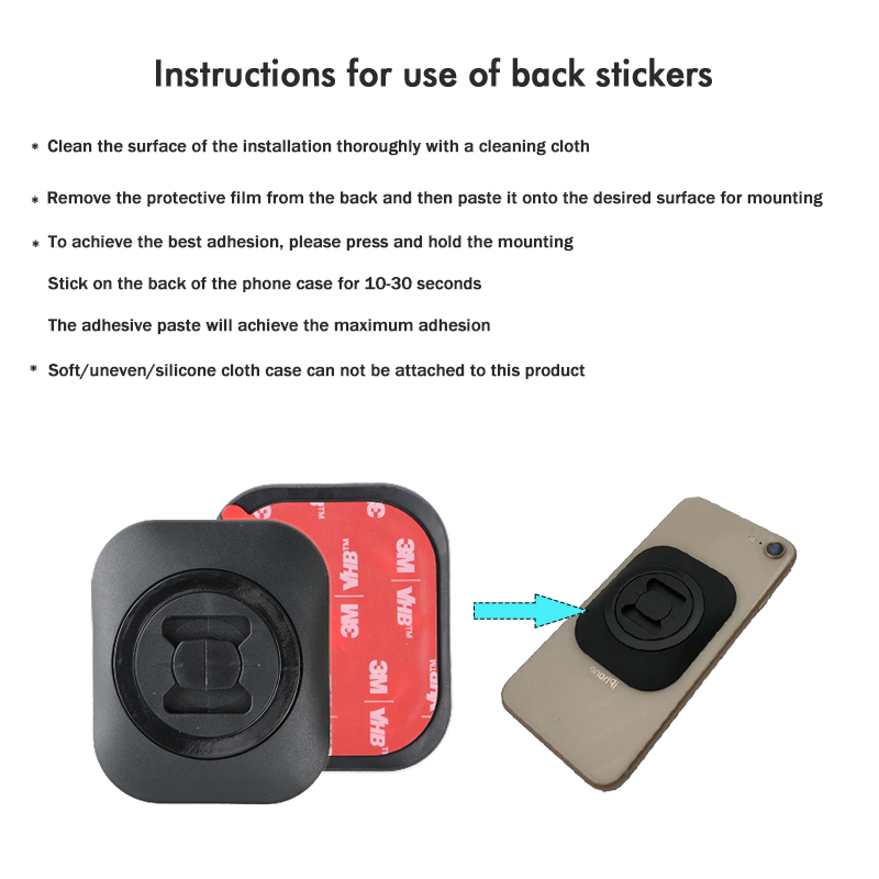 Sticker Adhesive for Mobile Phone Mount Motorcycle NotInclude Any IPhone Holder Shockproof Adapter Connector QuickInstallation. 