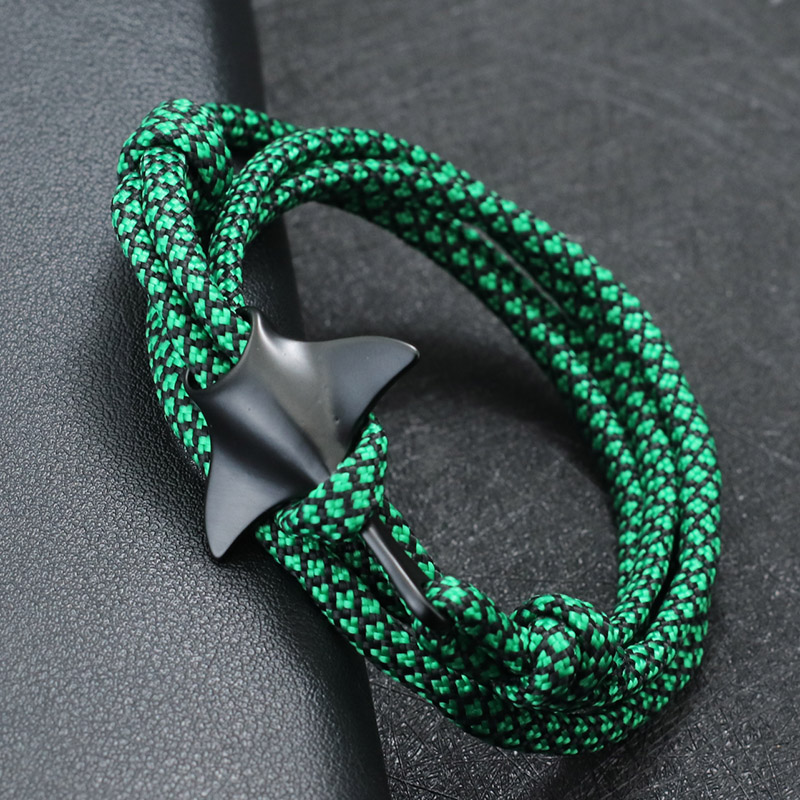 New Manta Bracelet For Men Double Layer Adjustable Paracord Rope Braclet Marine Animal Protection Braslet Beach Surfer Jewelry