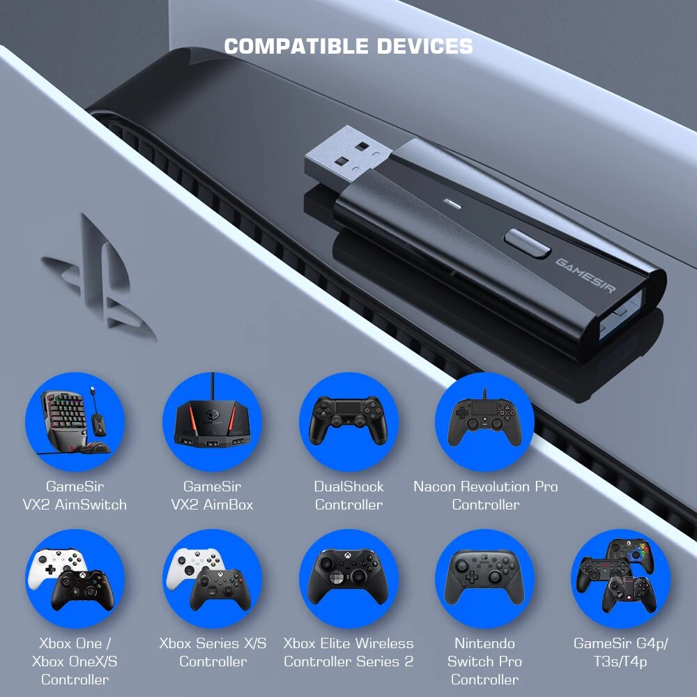 LEADJOY VX2 AimBox Keyboard Mouse Controller Adapter Converter for Xbox Series X, Xbox Series S, PlayStation 4, Nintendo Switch. 