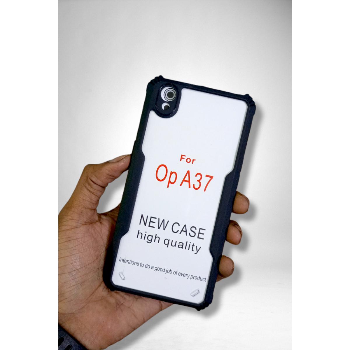 For Oppo A37 Edge-Reinforced Shockproof Cushion Back Clear Hybrid Transparent Hard Cover Casing