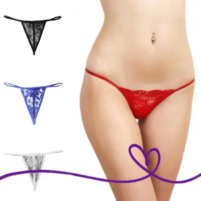 Indispensable -4 Pieces Stylish G-String Lace Thong Low Rise