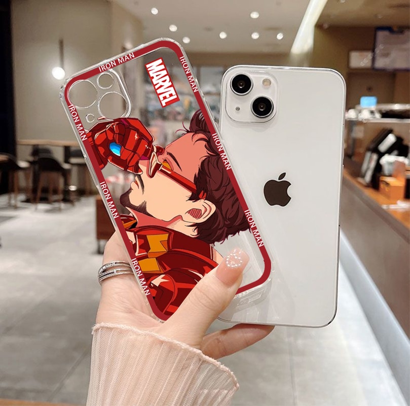 Marvel Iron Man Tony Stark Phone Case For Apple iPhone 14 13 12 11 SE XS XR X 7 8 6 5 Pro Plus MAX 2020 Transparent Cover Loser Lione. 