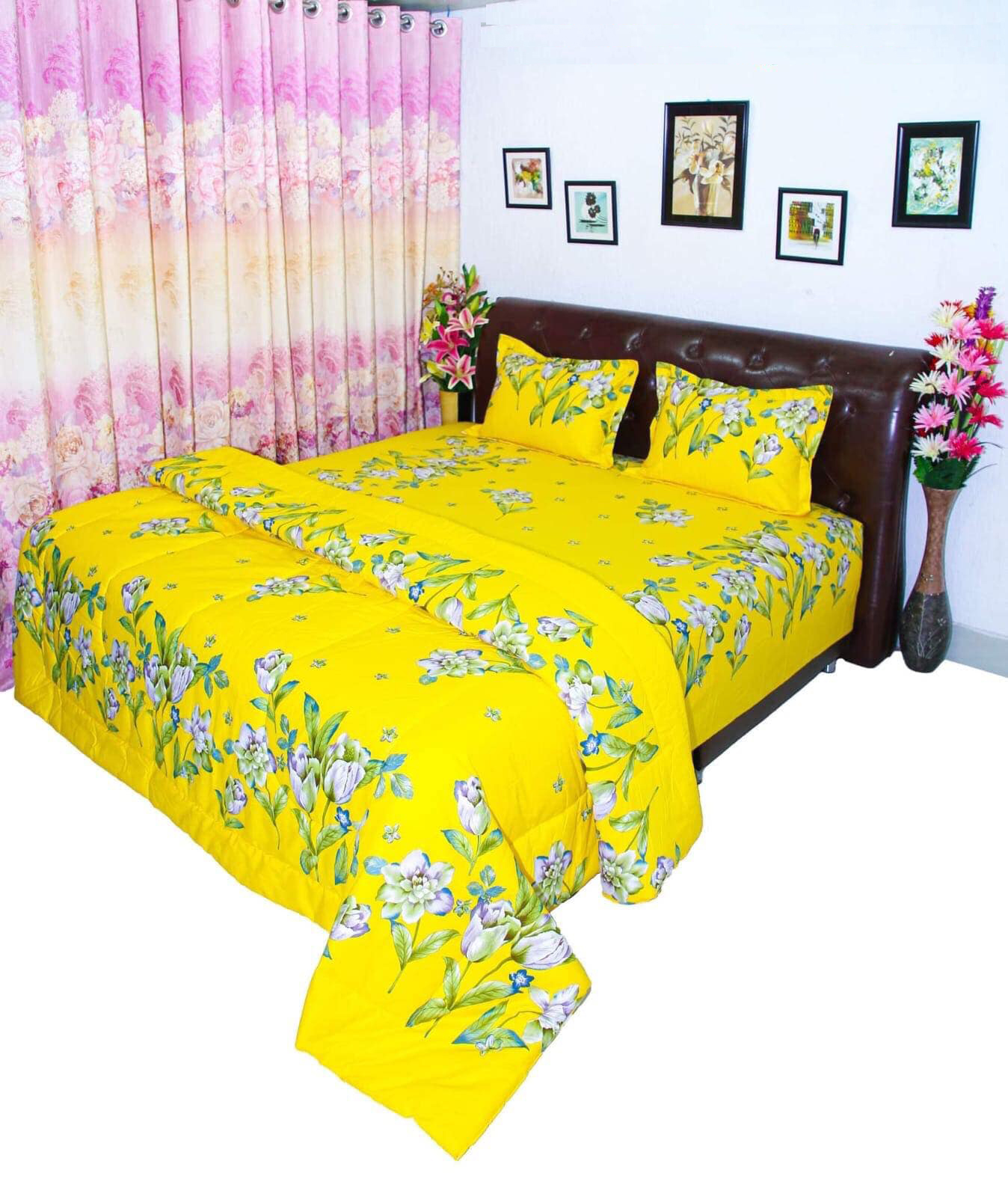 Comforter+ Bed Sheet + Pillows Cover ( 4 Pcs Set )