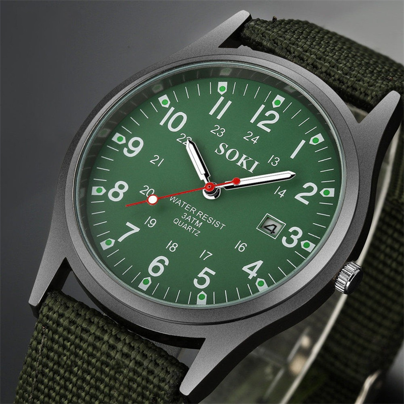 Fashion SOKI Brand High-quality Canvas Clothing Men's Watch Casual Fashion Gift Calendar Men's Watch. 