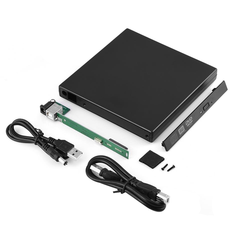 12.7mm External DVD Enclosure USB 2.0 External DVD/CD-ROM Case for Laptop Desktop PC Optical Disk Drive SATA to SATA. 